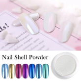 Chrome Pearl Shell Powder Nail Art Glitter Pigment Powder Shiny Long Lasting Manicure Nail Tip Decoration Gel Polish